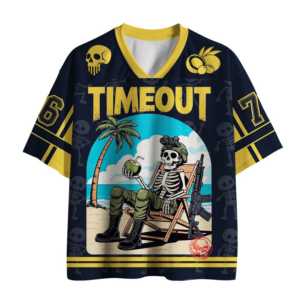 Kyoto-Lion Time Out Skull Mesh Jersey