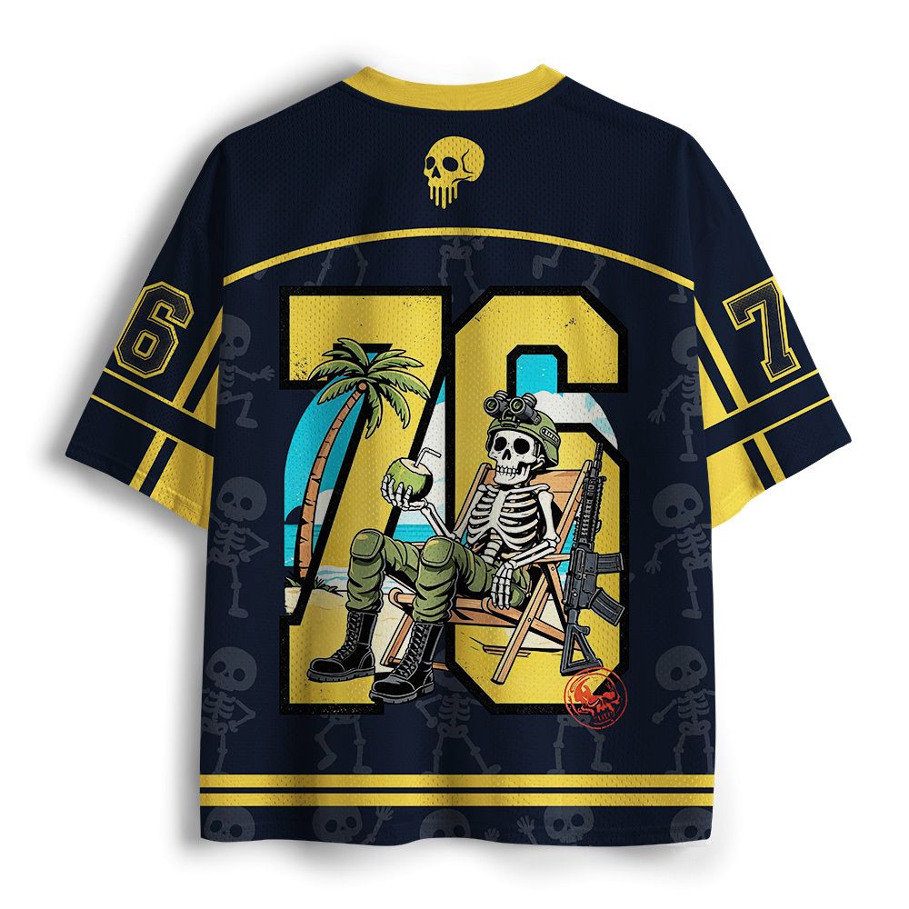 Unisex Skull Mesh Jersey for Daily Wear