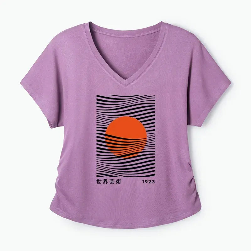 Kyoto-Lion Minimalist Art Sun Modal Dolman Sleeve T-Shirt