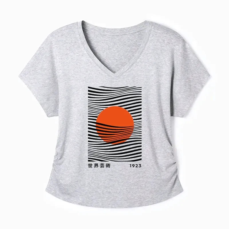 Kyoto-Lion Minimalist Art Sun Modal Dolman Sleeve T-Shirt