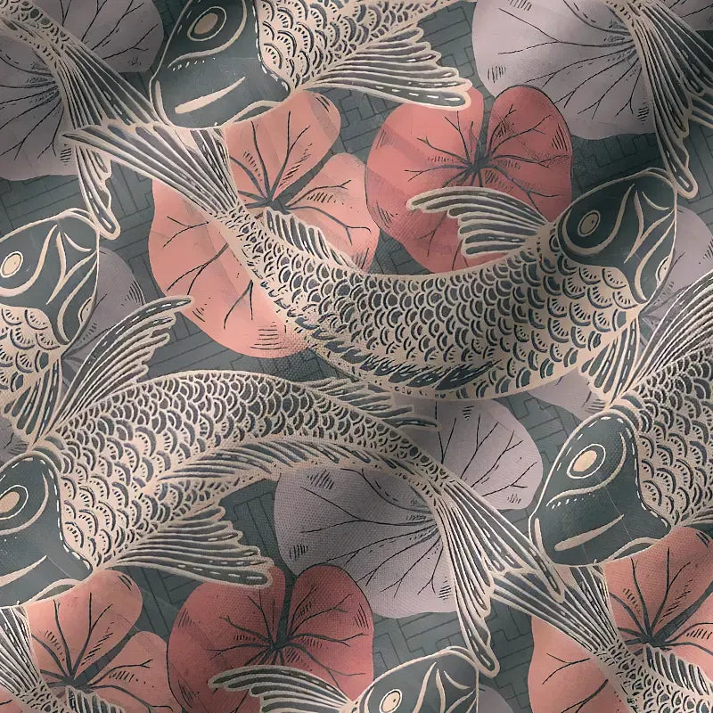 Japanese Koi Cuban Shirt for Vacation