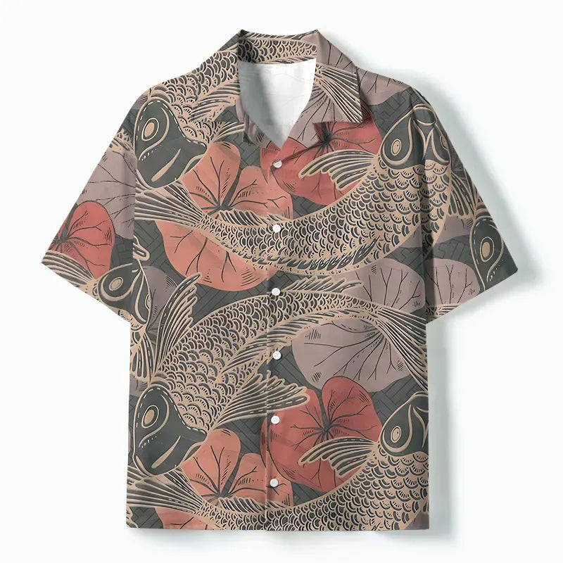Vintage Swimming Koi Shirt for Summer