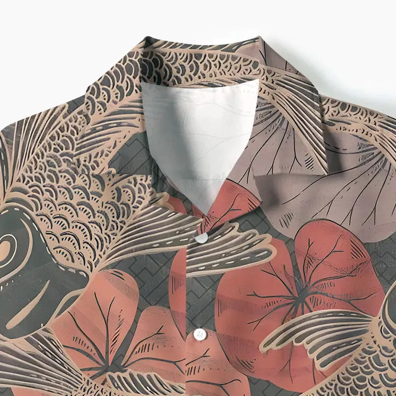 Japanese Koi Cuban Shirt for Vacation