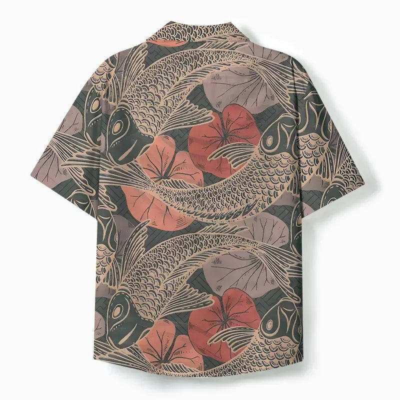 Vintage Swimming Koi Shirt for Summer
