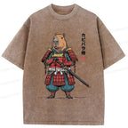 Kyoto-Lion Capybara Samurai Washed T-Shirt