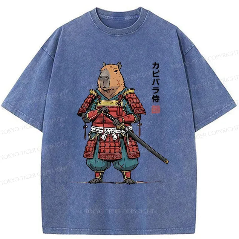 Washed Capybara Samurai Tee for Daily Wear