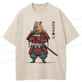 Kyoto-Lion Japan Capybara Samurai Washed T-Shirt