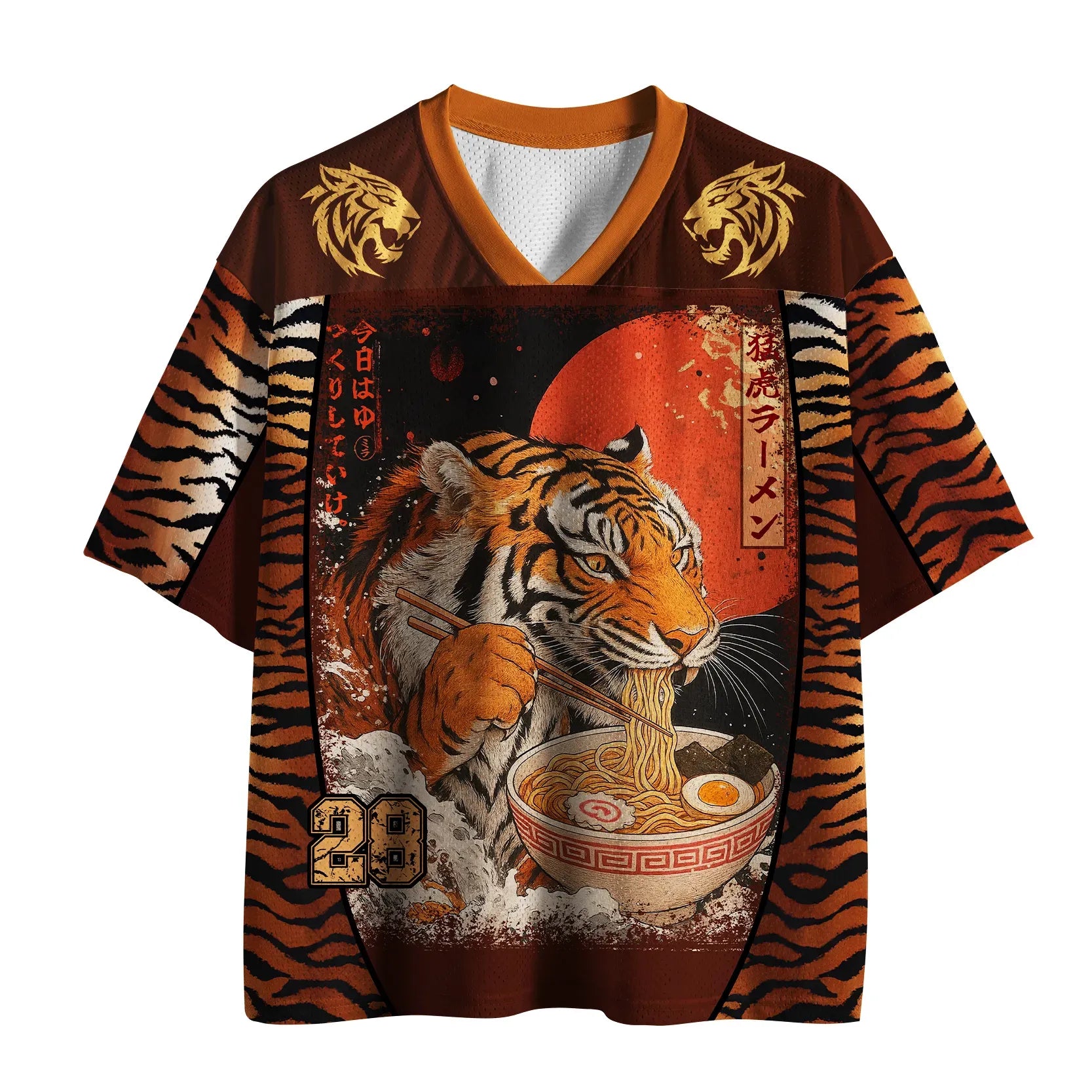 Japanese Tiger Ramen Mesh Jersey for Daily Wear