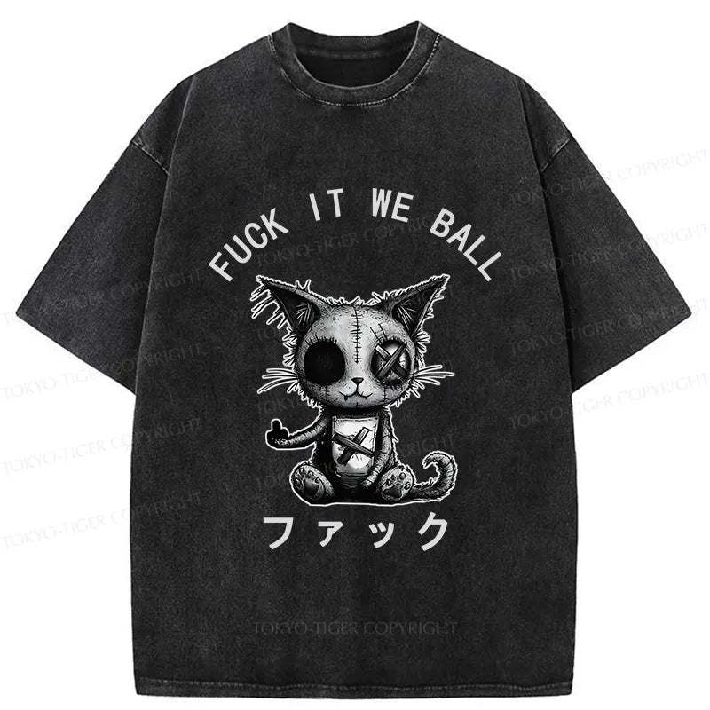 Japanese streetwear washed t-shirt for daily wear