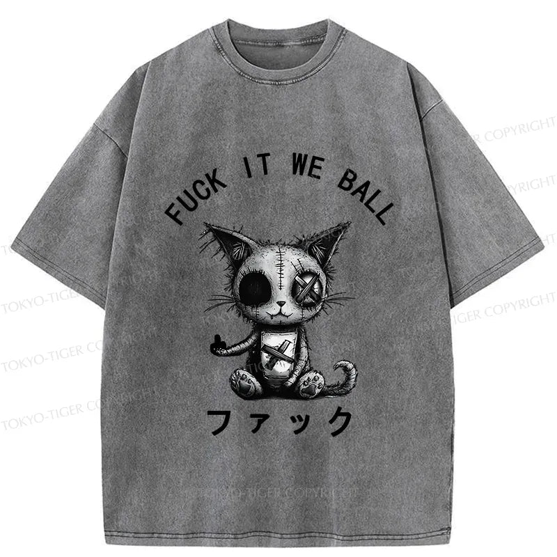 Japanese streetwear washed t-shirt for daily wear