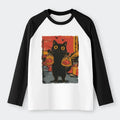 Japanese Cat Fishing Raglan T-shirt