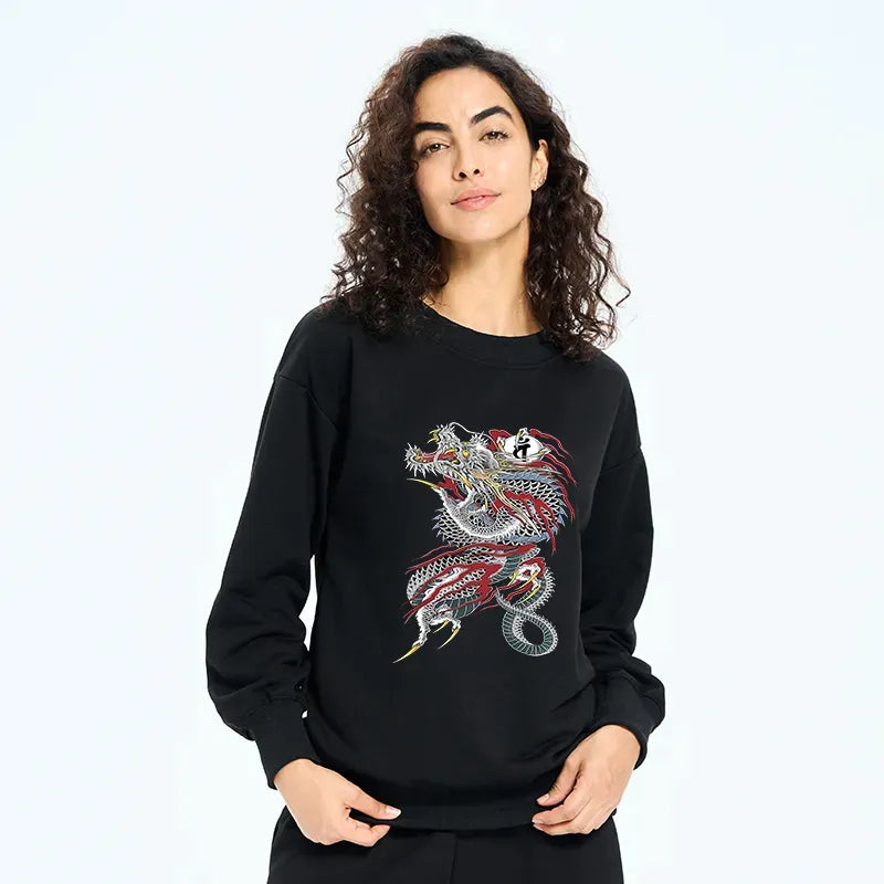 Japanese dragon sweatshirt free shipping