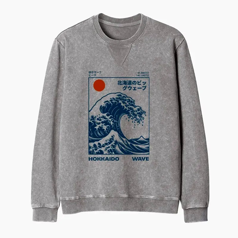 Hokkaido Wave Terry Sweatshirt On Sale