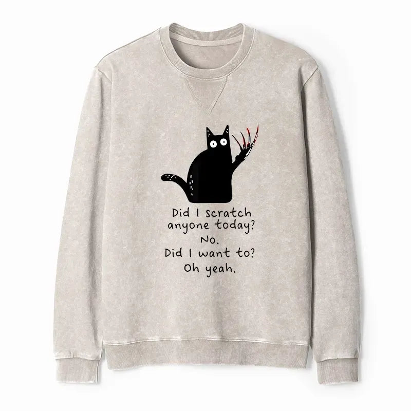Japanese Vintage Cat Sweatshirt for Daily Wear