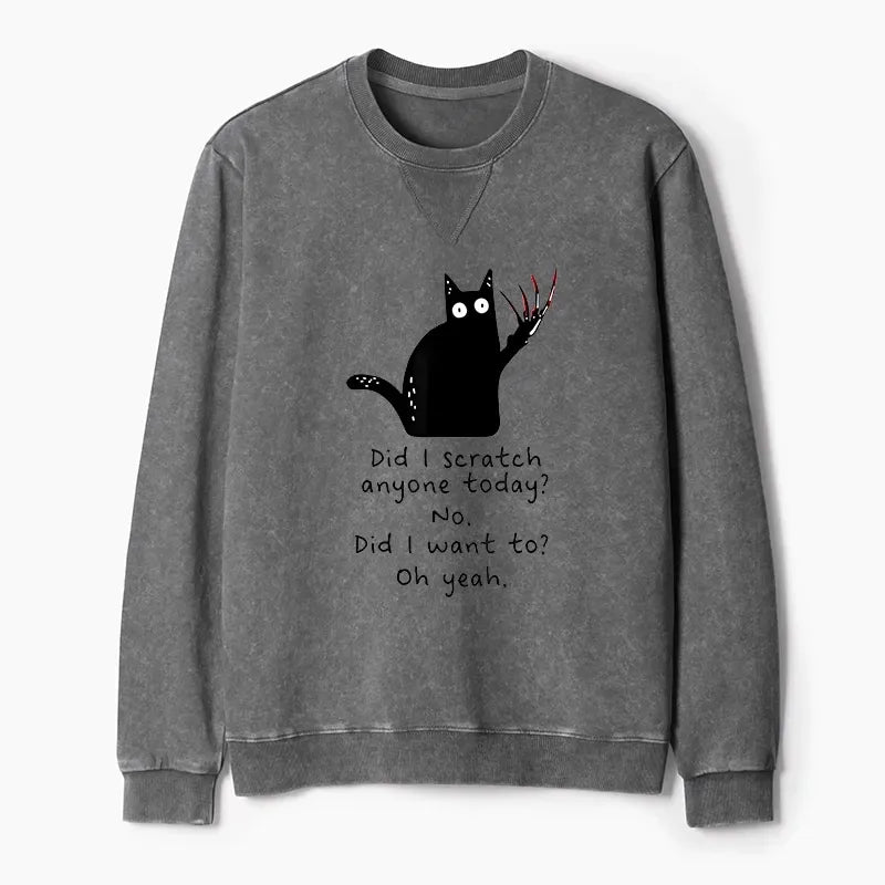 Japanese Vintage Cat Sweatshirt for Daily Wear