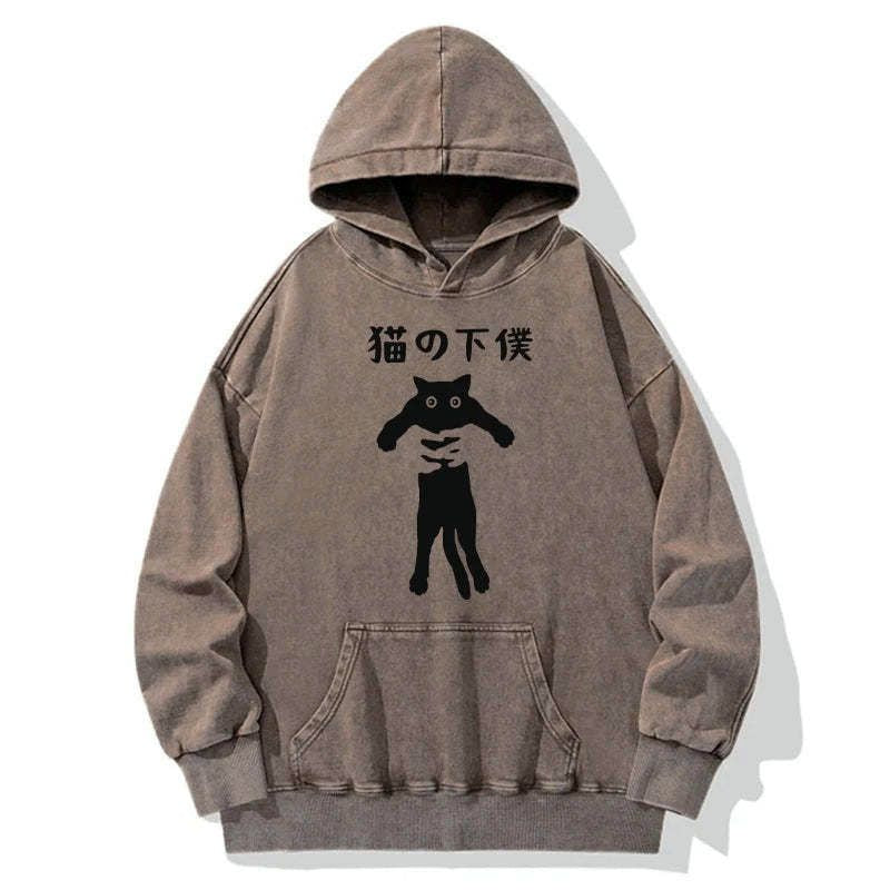 Kyoto-Lion Cat Servant Japanese Washed Hoodie