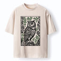 Kyoto-Lion Vintage Owl Art Washed T-Shirt