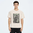 Kyoto-Lion Vintage Owl Art Washed T-Shirt