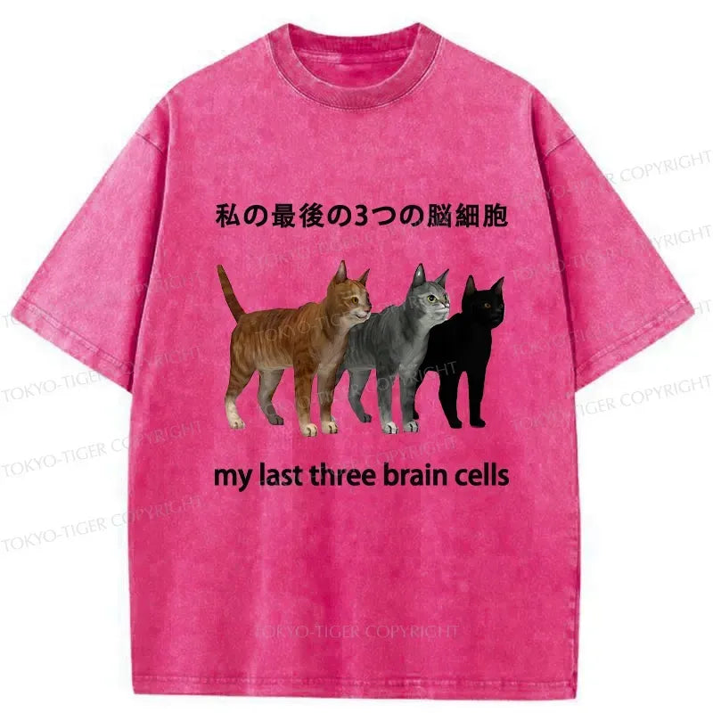 Funny Brain Cells Washed Tee for Streetwear
