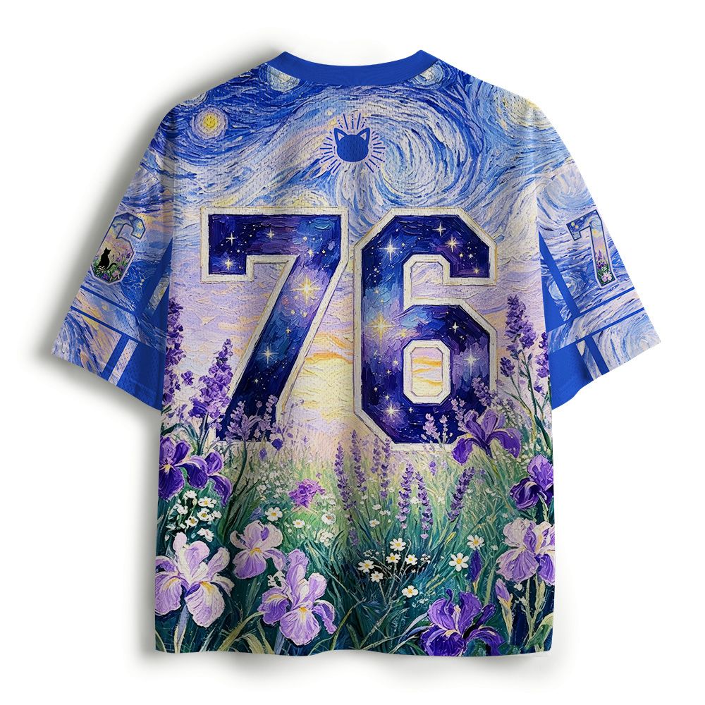 Kyoto-Lion Van Gogh Starry Night Cat Mesh Jersey