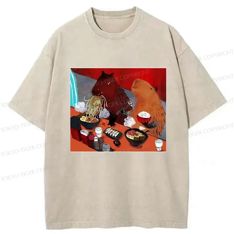 Funny Capybara Ramen Lovers T-Shirt for Holiday Gift