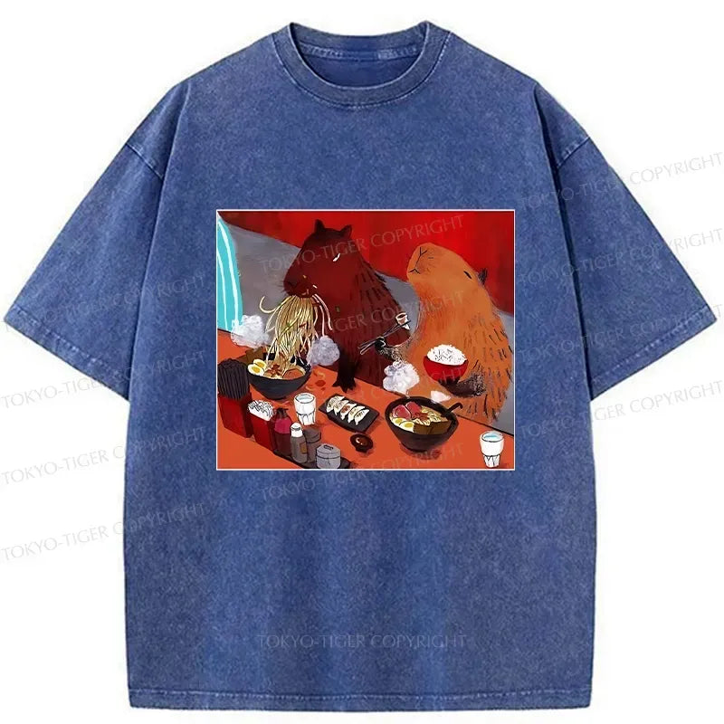 Washed Capybara Tee for Daily Wear Best Seller