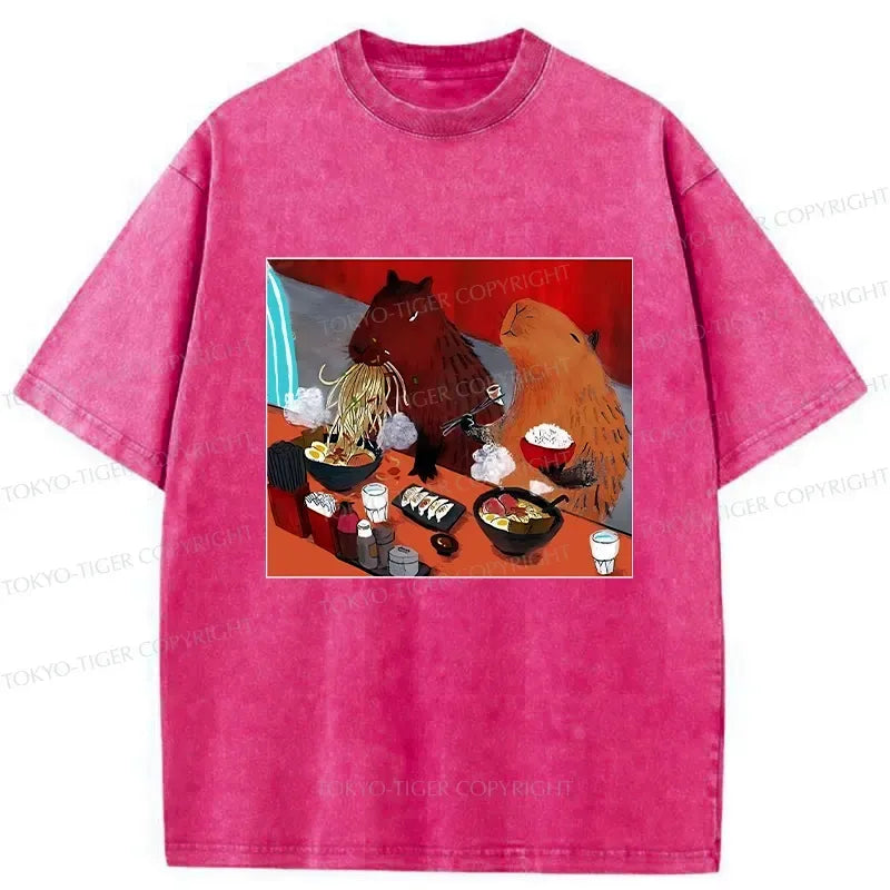 Washed Capybara Tee for Daily Wear Best Seller