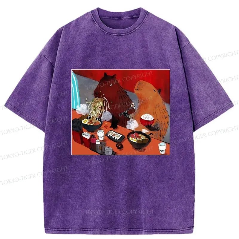 Washed Capybara Tee for Daily Wear Best Seller