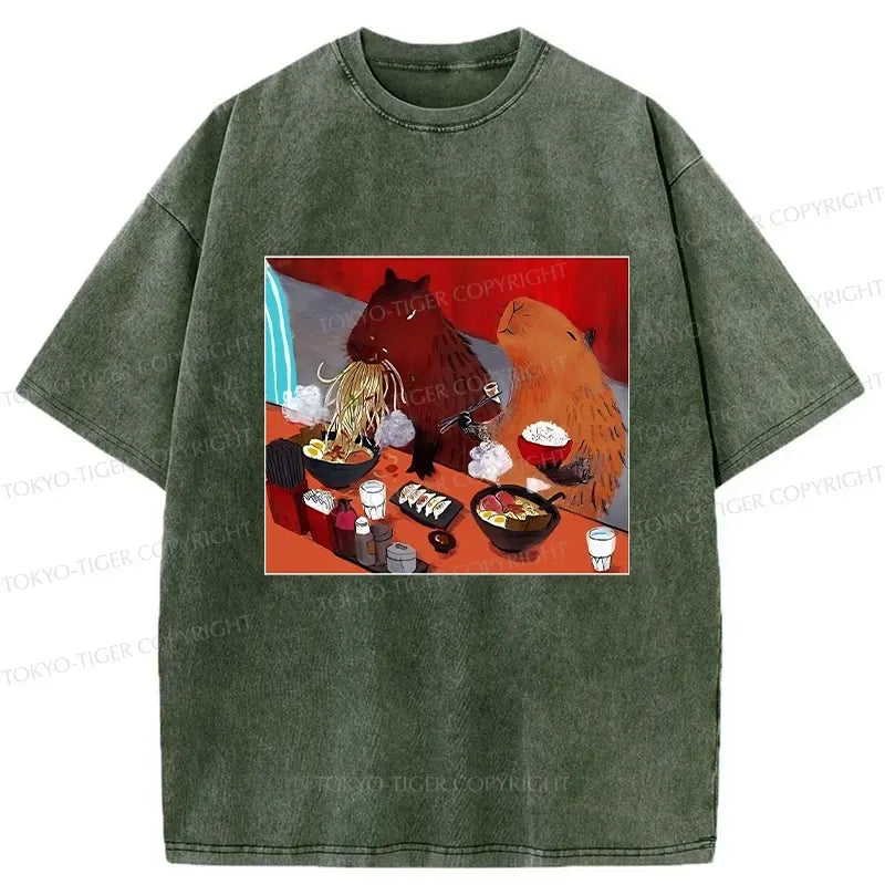 Washed Capybara Tee for Daily Wear Best Seller