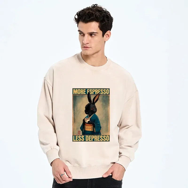 Trending Rabbit Washed Sweatshirt for Anime Convention