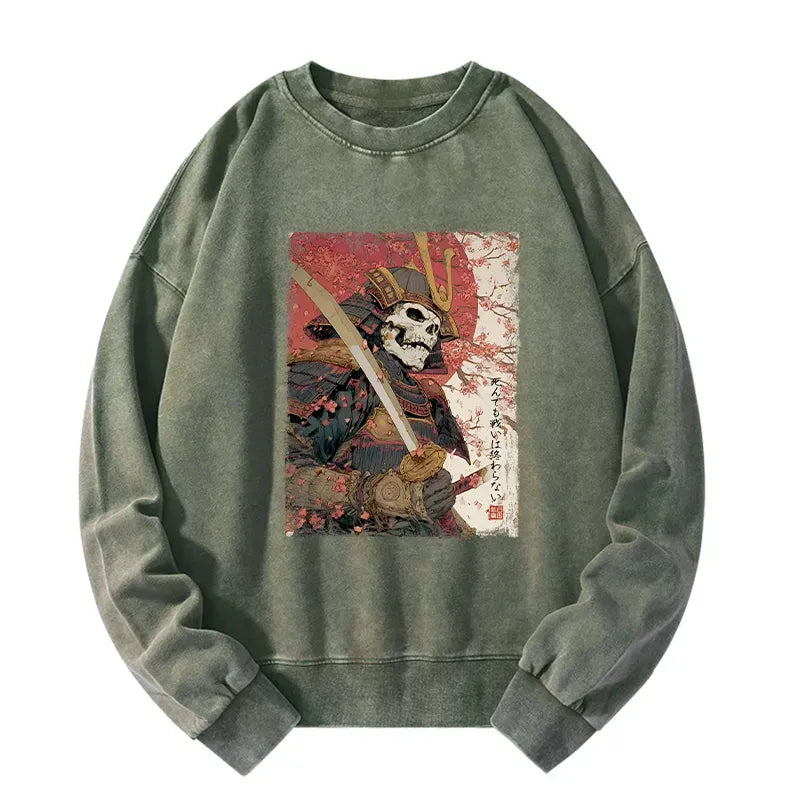 Japanese Samurai Sakura Sweatshirt for Casual Wear