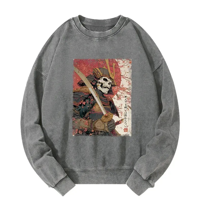 Kyoto-Lion Samurai Under The Sakura Washed Sweatshirt