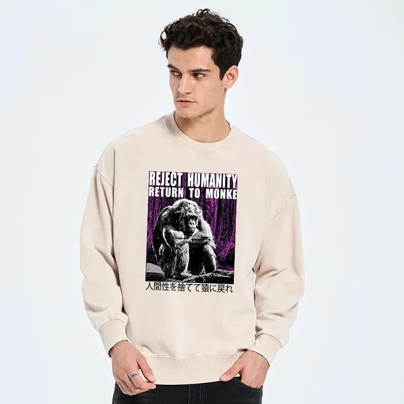 kyoto lion japan washed sweatshirt