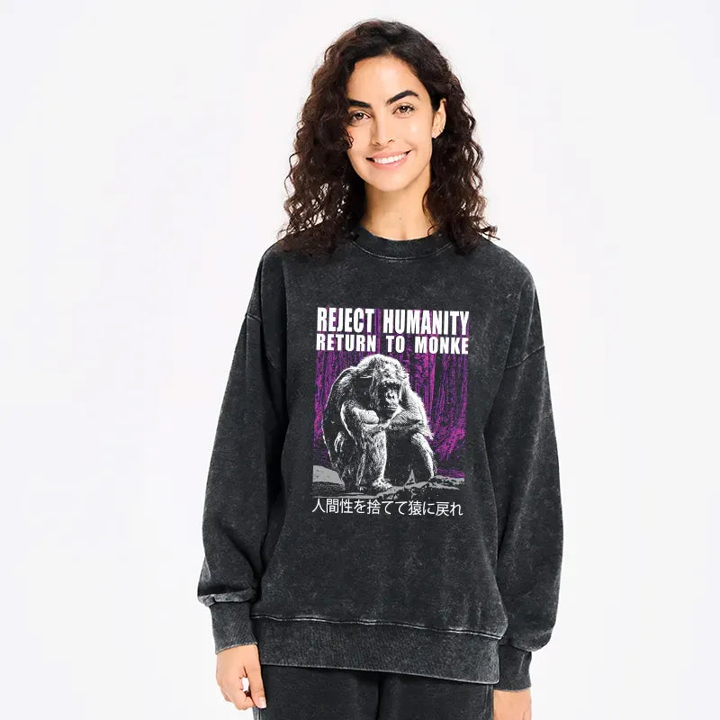 reject humanity return to monkey sweatshirt
