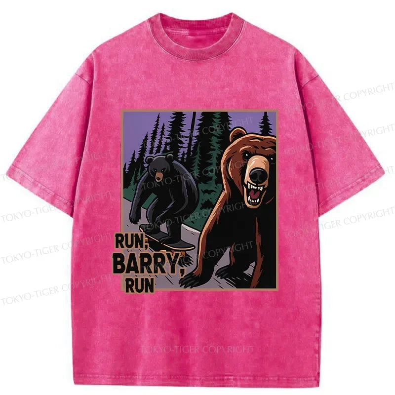 Kyoto-Lion Funny Bear Skateboard Washed T-Shirt
