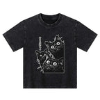 Washed kids tee with cats