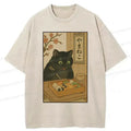 Ukiyo-e Cat Eating Sushi for Daily Wear
