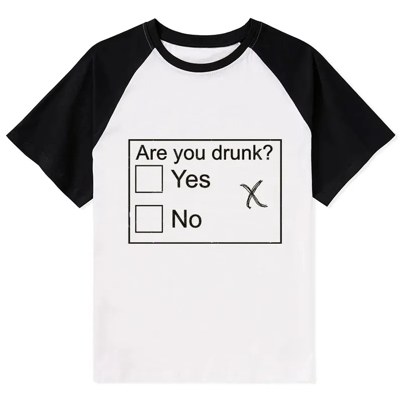 Kyoto-Lion Confused Drunk Graphic Raglan Tee