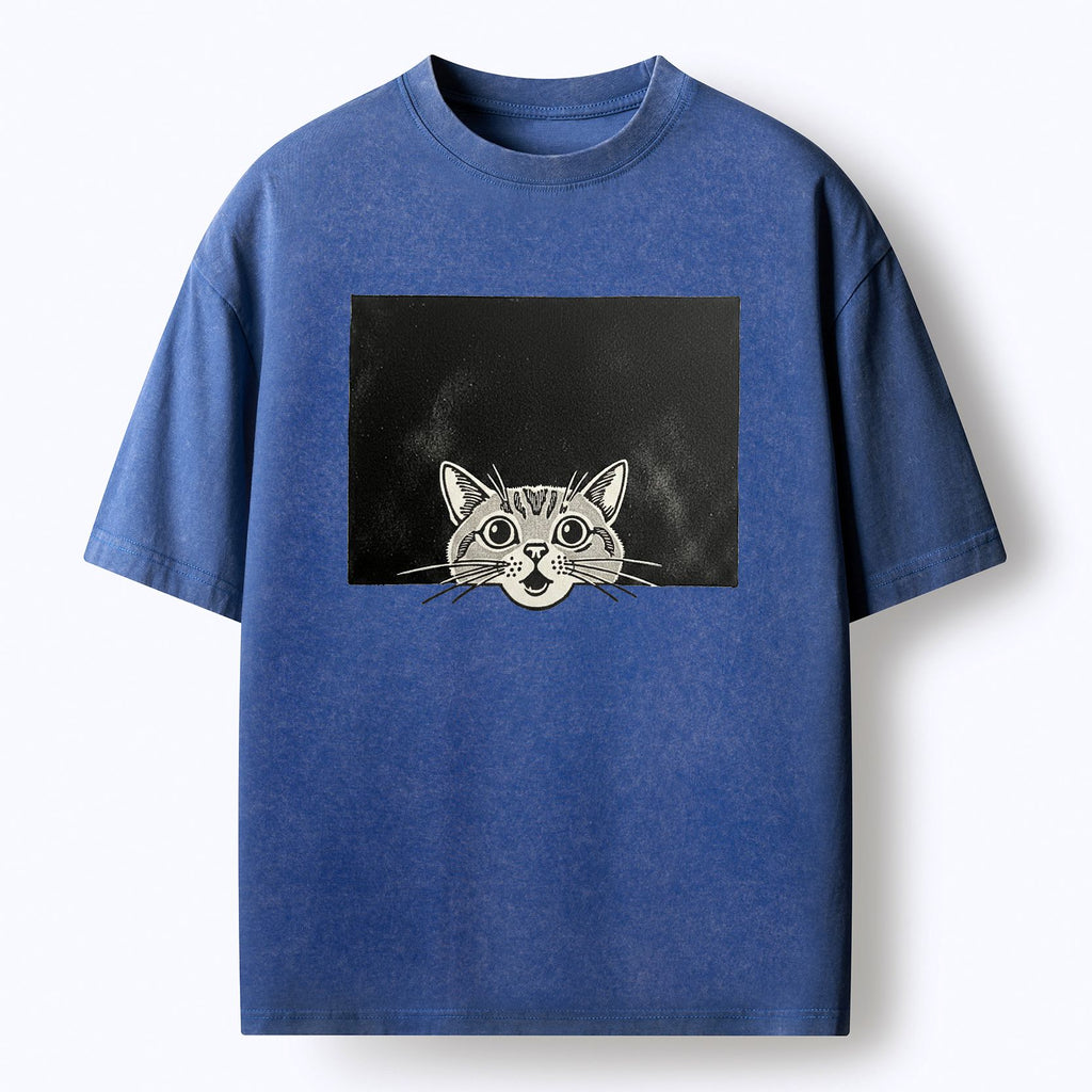 Japanese Vintage Cat T-Shirt for Daily Wear