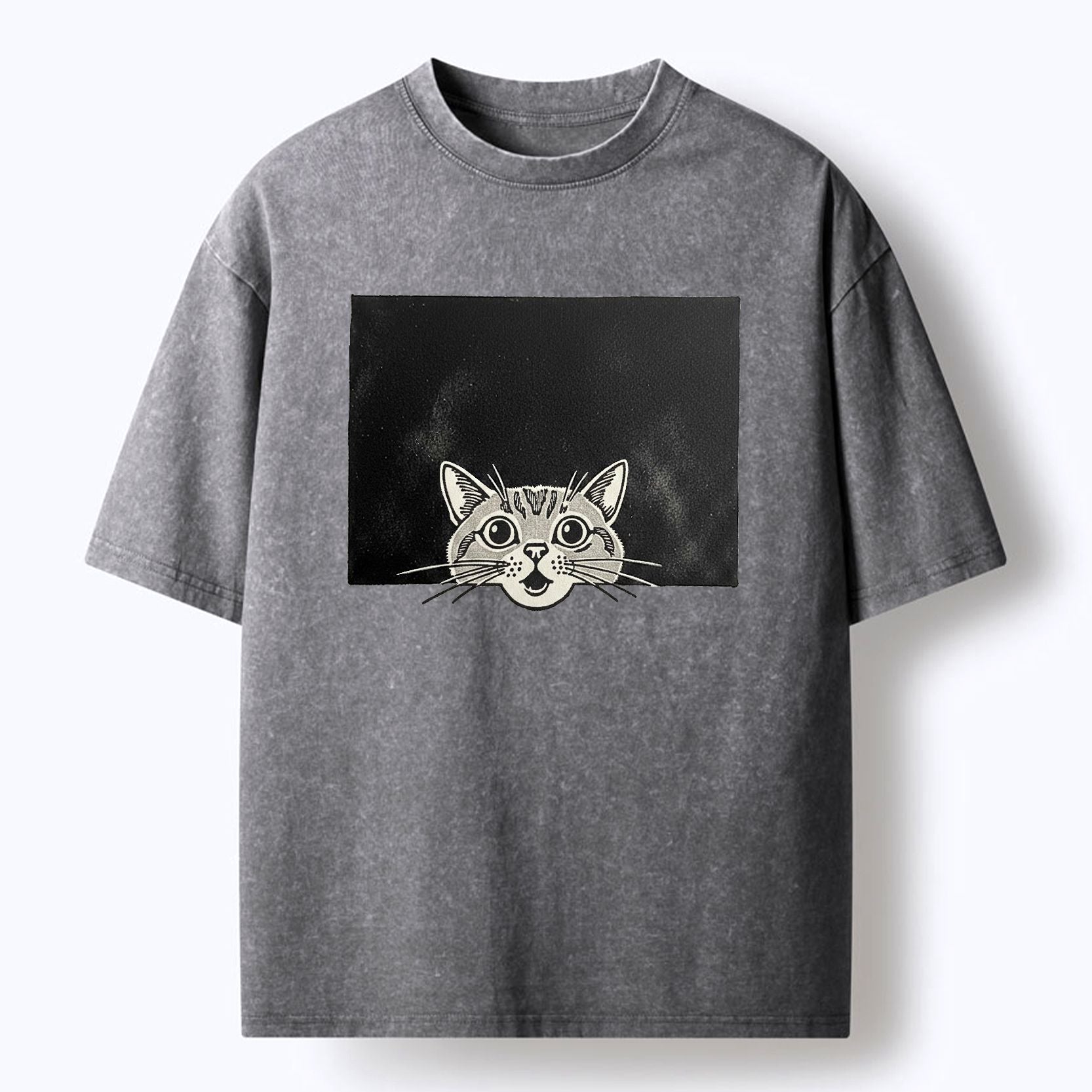 Kyoto-Lion The Surprised Cat Washed T-Shirt