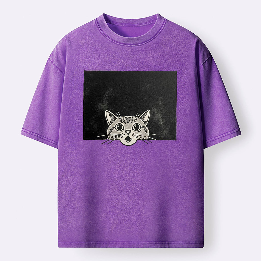 Japanese Vintage Cat T-Shirt for Daily Wear