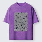 Black Cat Yarn T-Shirt for Casual