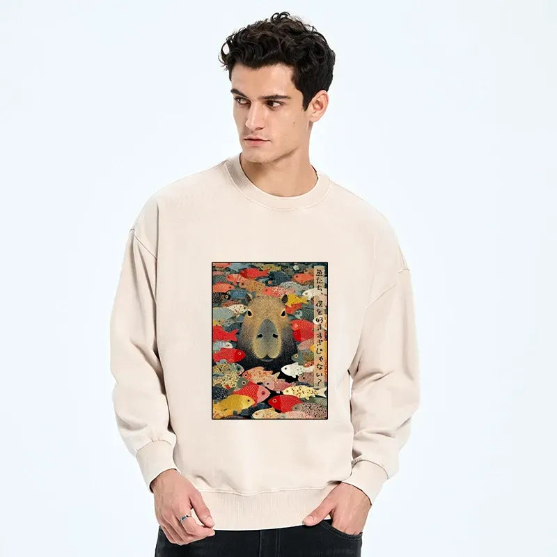 Kyoto-Lion Am I Too Lovable? Washed Sweatshirt