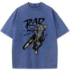 washed unisex cat t-shirt for daily wear