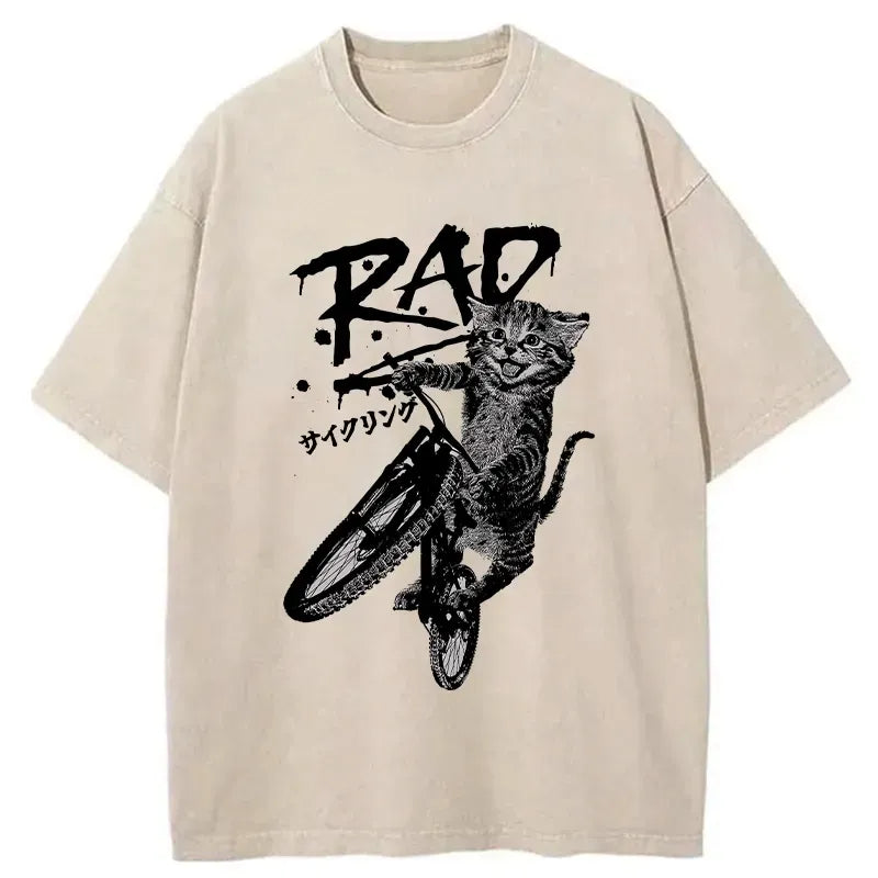 japanese bicycle lover cat t-shirt