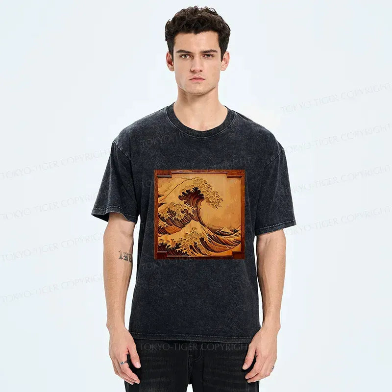 Japanese Ukiyoe Wave T-Shirt for Daily Wear