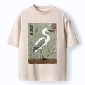 Kyoto-Lion Graceful Egret Vintage Washed T-Shirt