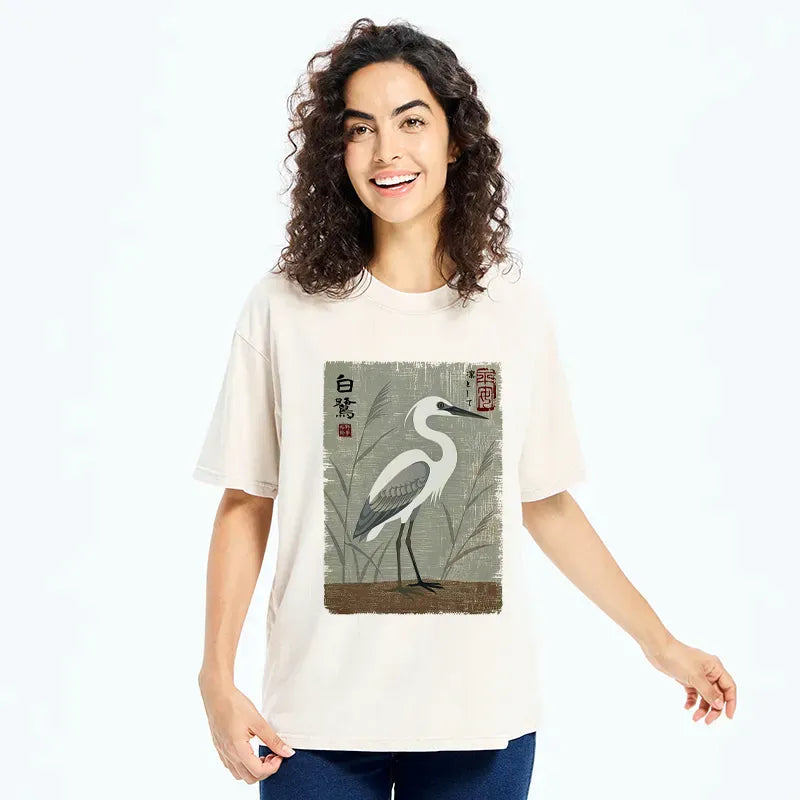 Kyoto-Lion Washed T-Shirt for Daily Wear