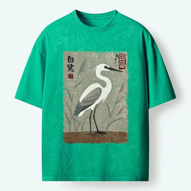 Kyoto-Lion Washed T-Shirt for Daily Wear
