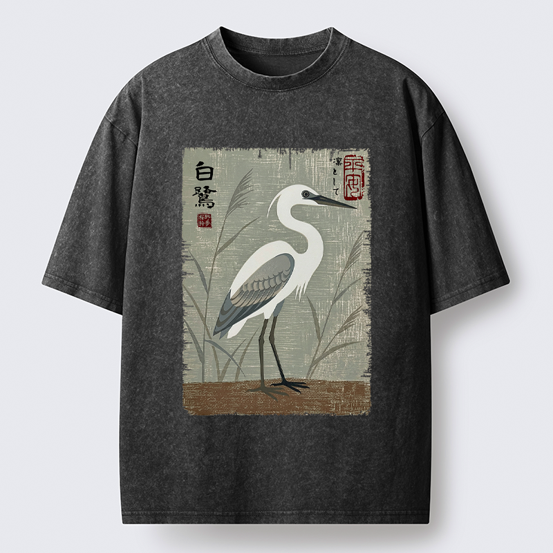 Kyoto-Lion Washed T-Shirt for Daily Wear